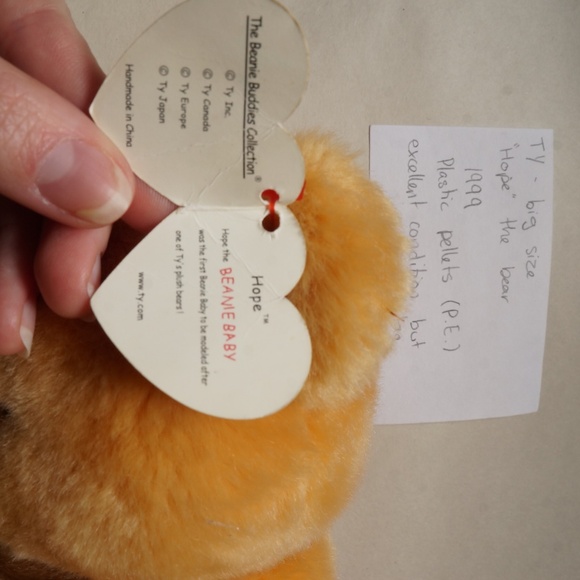 TY - beanie baby - hope the bear (1999-big size) with tag - Picture 3 of 4